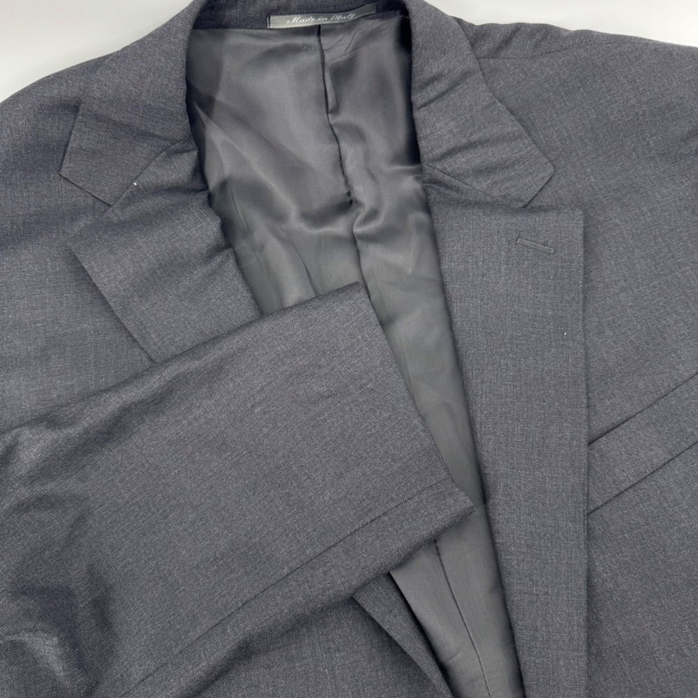 Canali Mens Charcoal Gray 100% Wool 2 Button Blazer Sport Coat Italy 50R US 40R